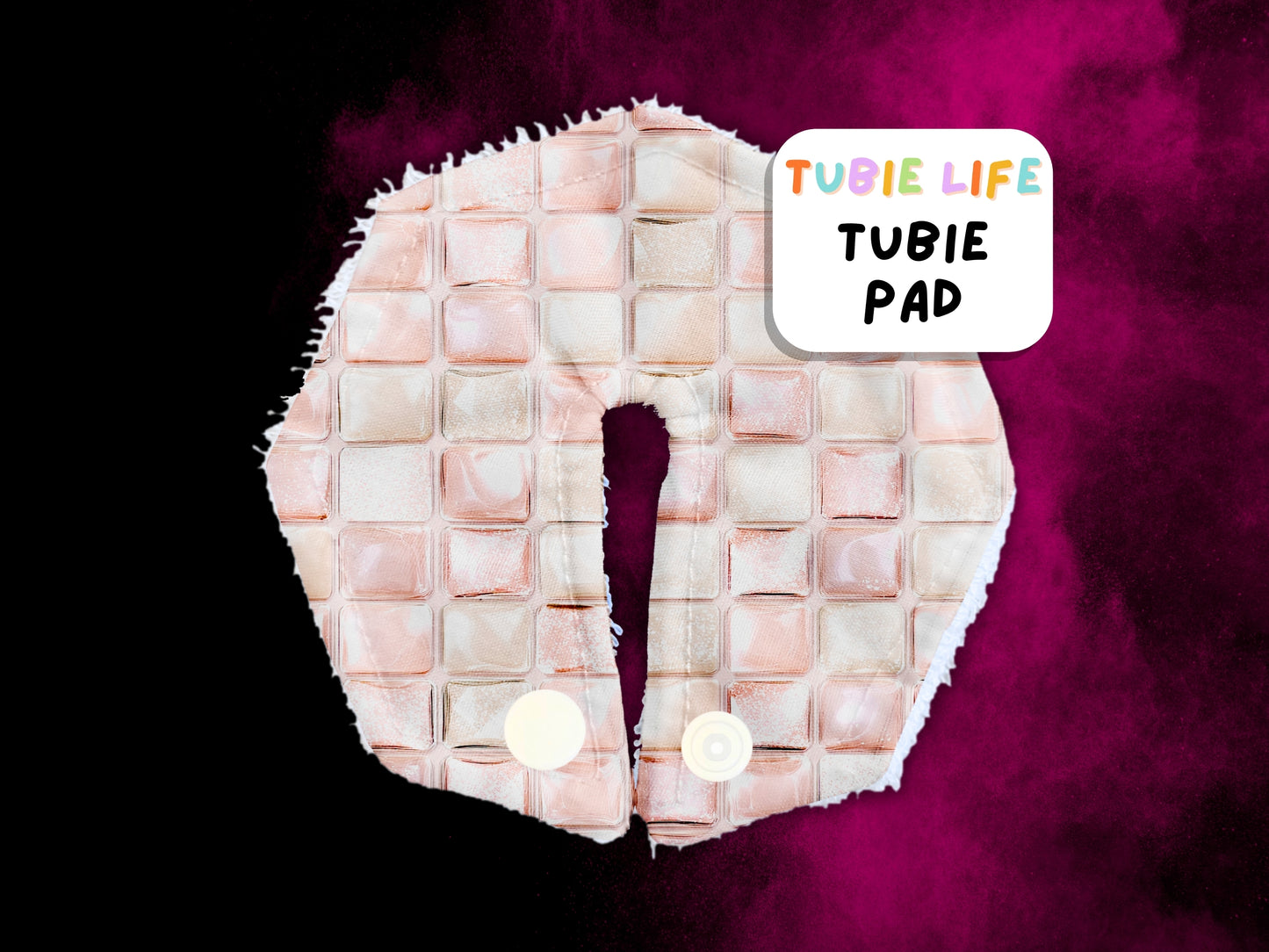 Tubie Pad Tubie Life G Tube Pad pale pink squares