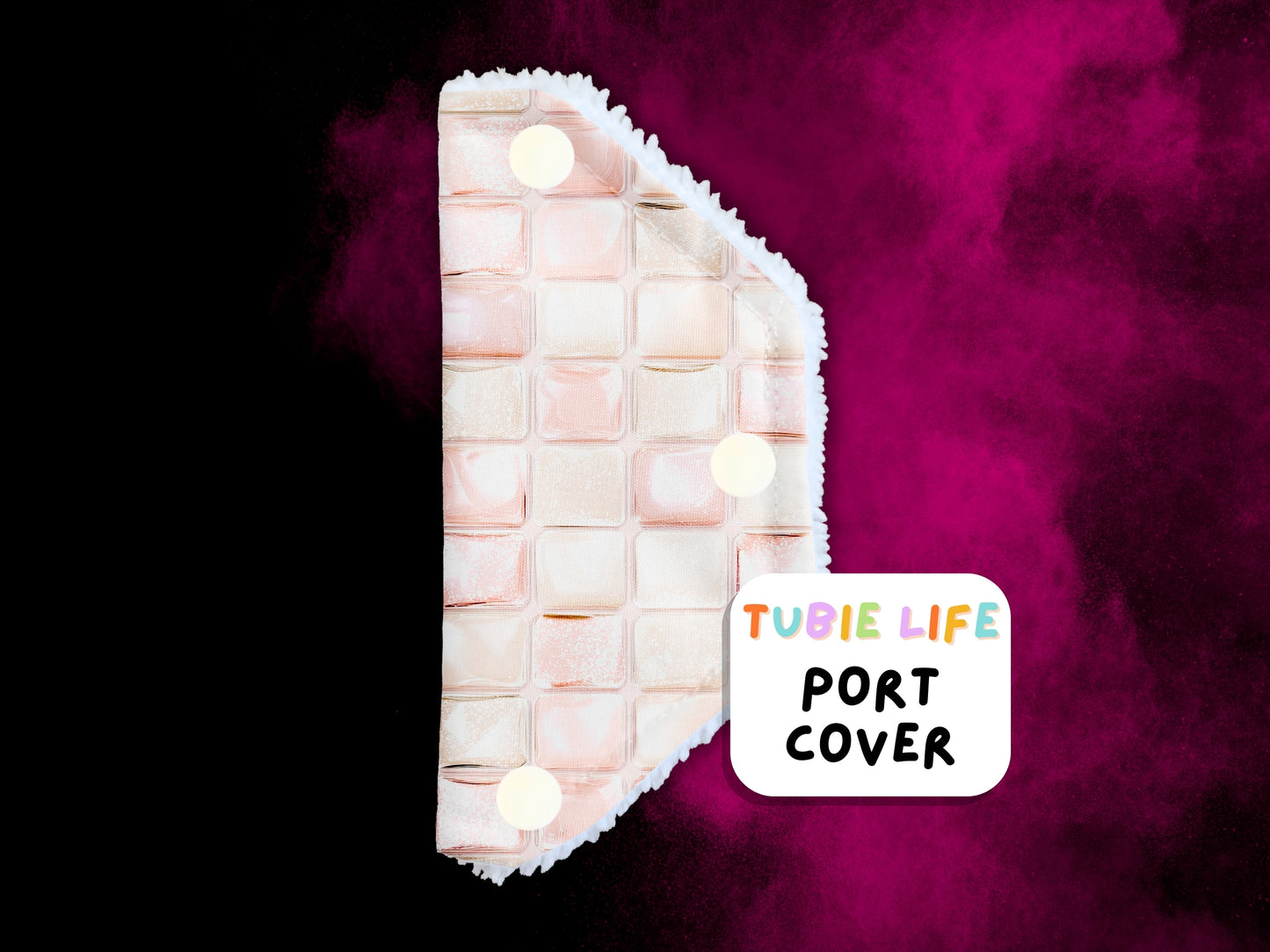 Port Cover Tubie Life Tubie Cover connector cover pale pink squares