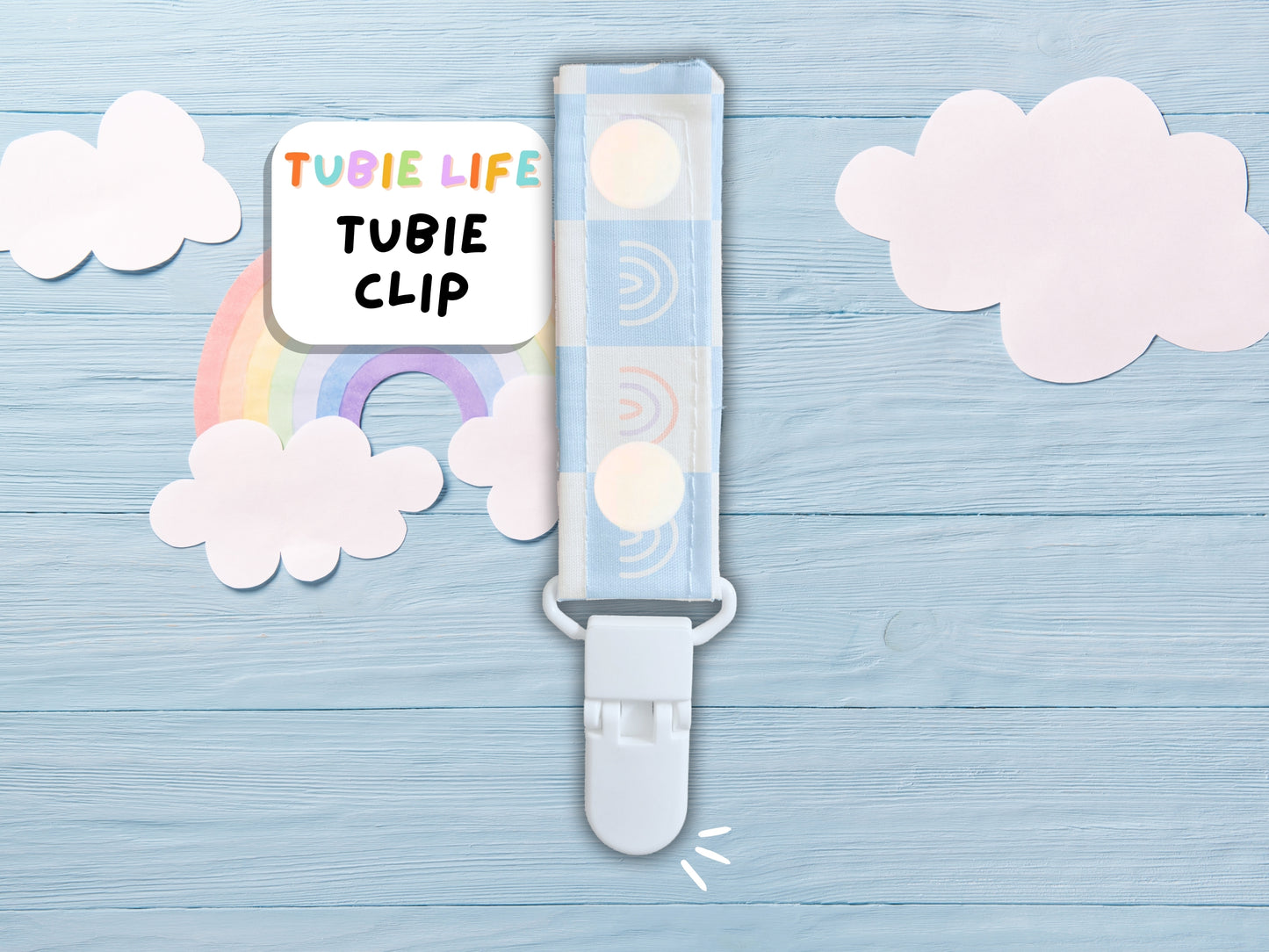Tubie Clip Tubie Life Line Clip blue rainbow