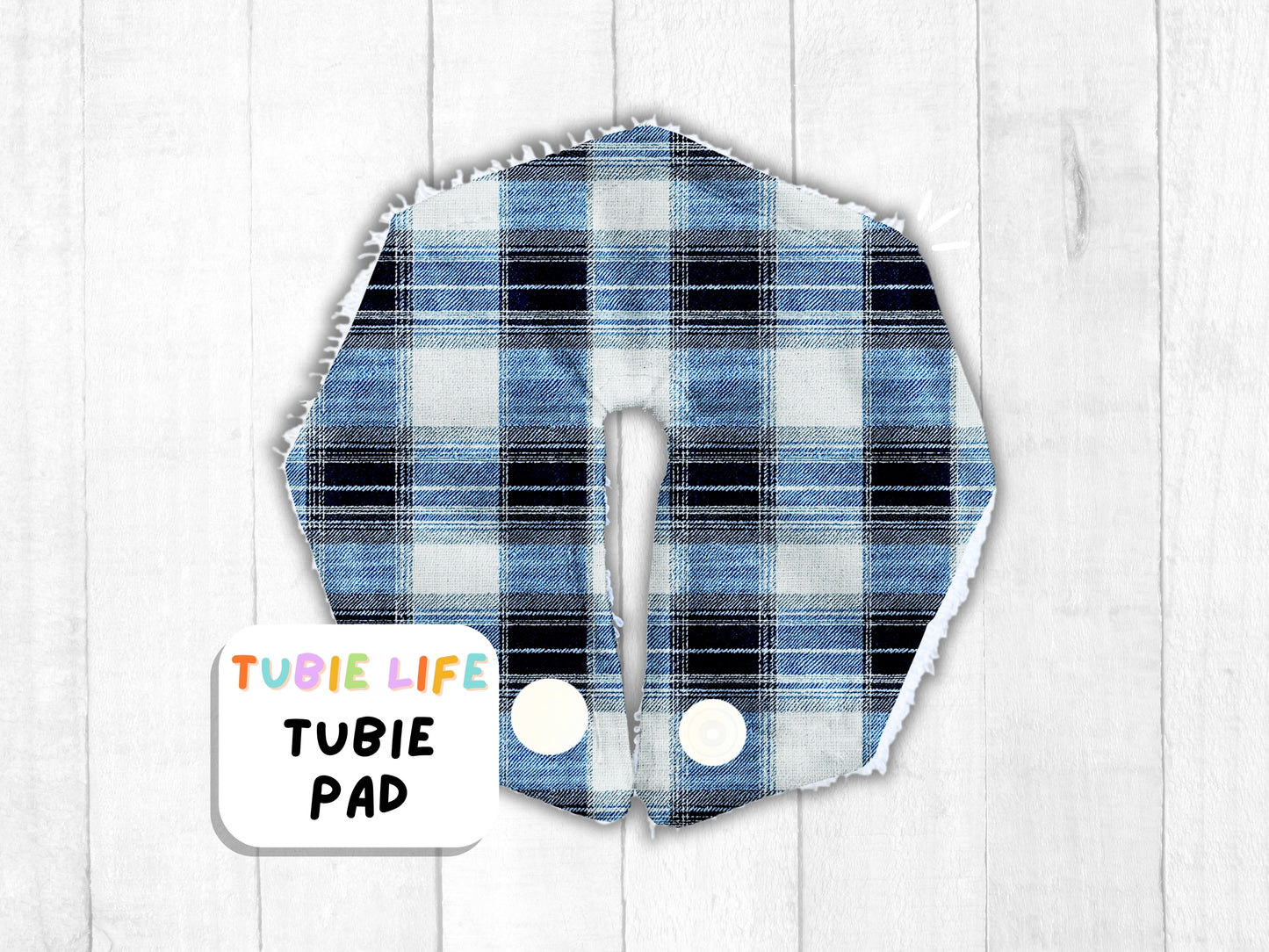 Tubie Pad Tubie Life G Tube Pad blue plaid