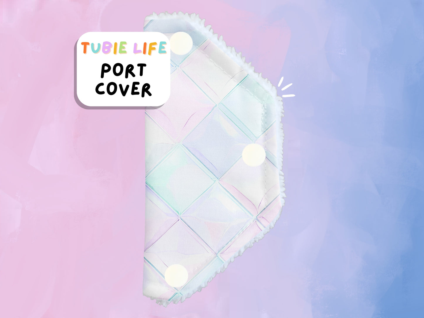 Port Cover Tubie Life Tubie Cover connector cover pink and blue squares