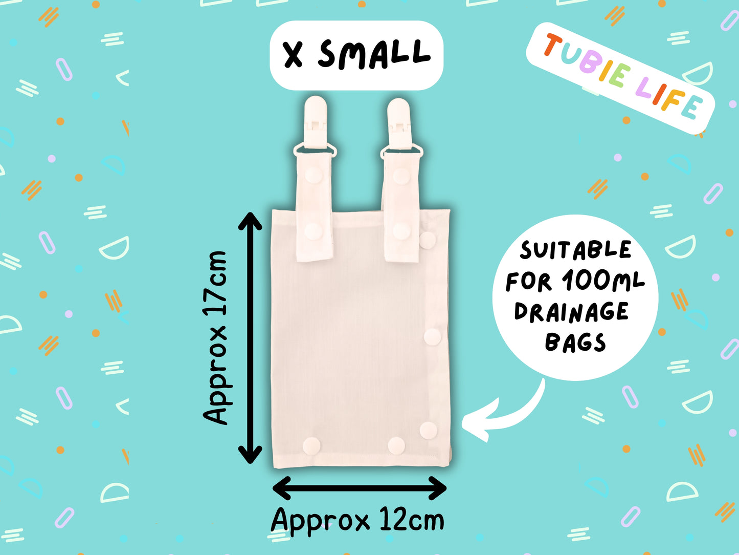 Drainage Bag Cover Tubie Life Catheter cover black and white pattern