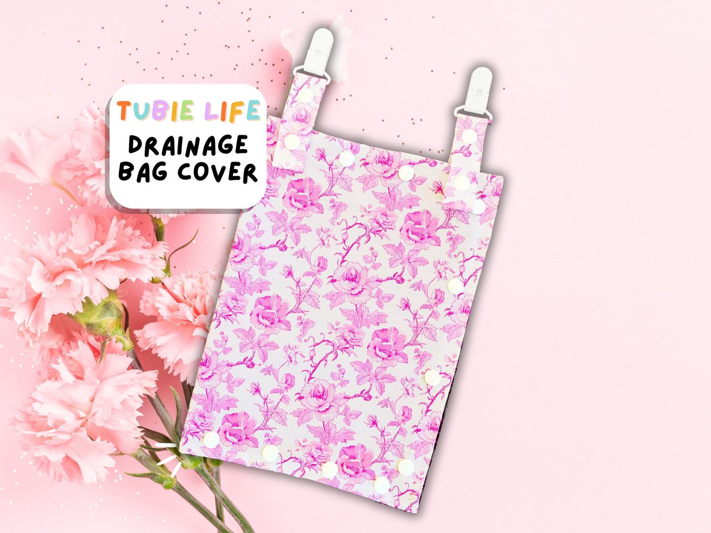 Drainage Bag Cover Tubie Life Catheter cover pink floral
