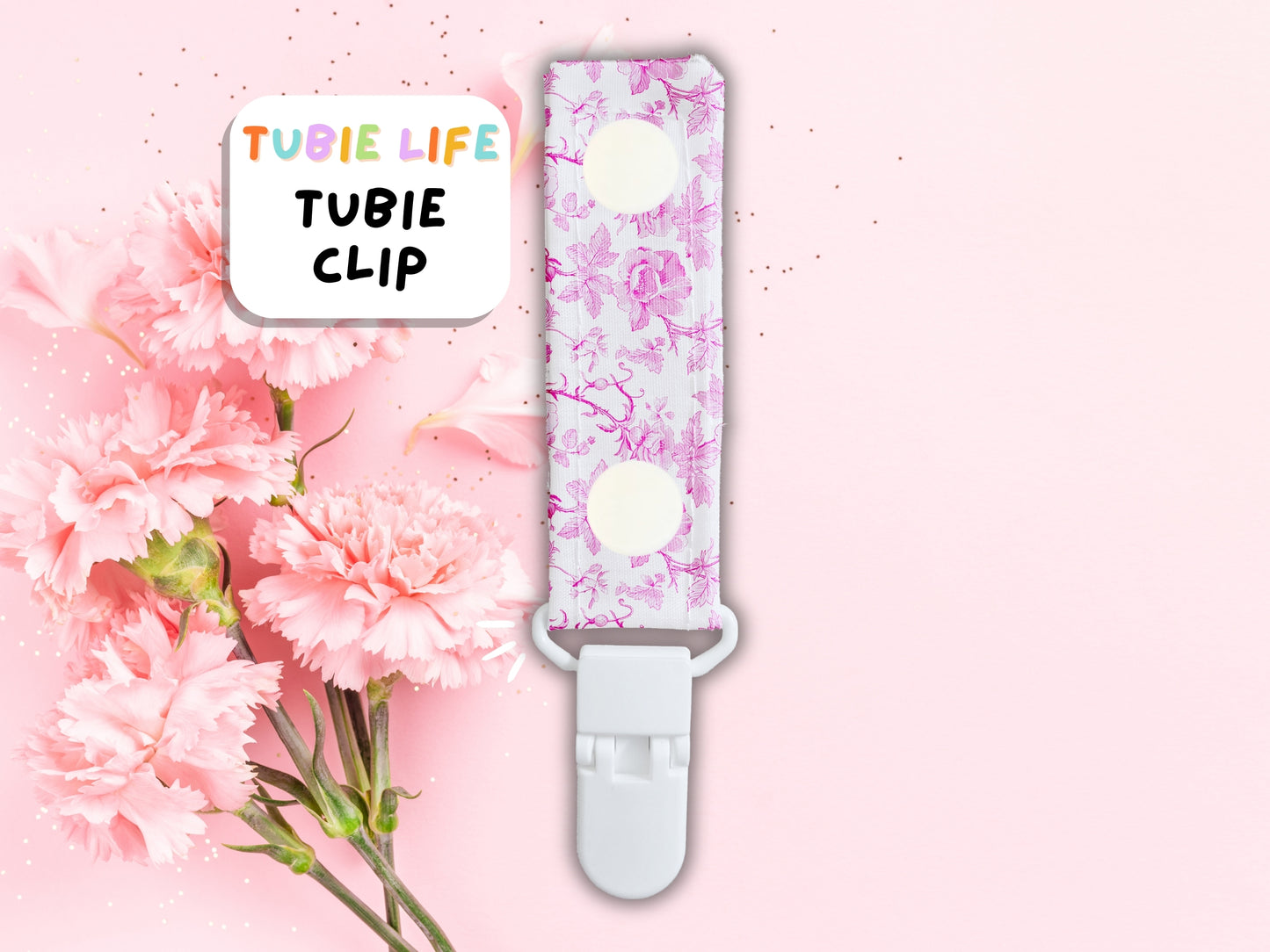 Tubie Clip Tubie Life Line Clip pink floral