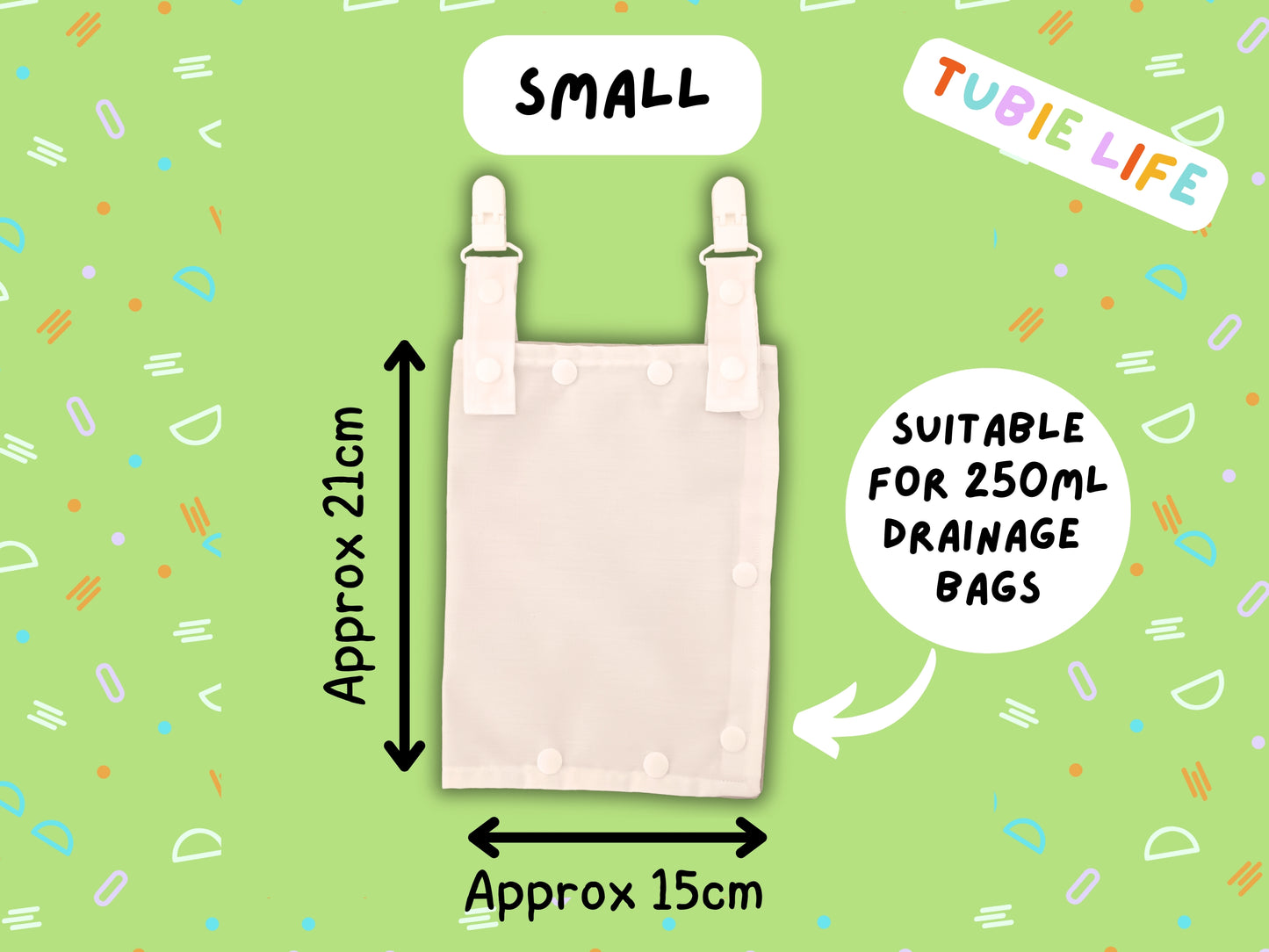 Drainage Bag Cover Tubie Life Catheter cover black and white pattern