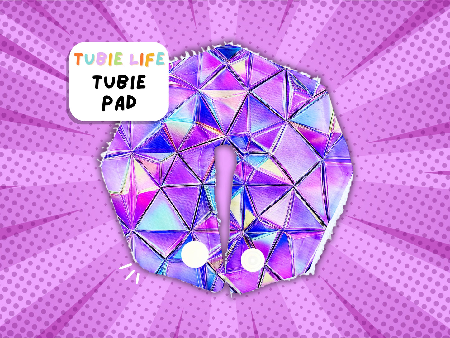 Tubie Pad Tubie Life G Tube Pad purple triangles