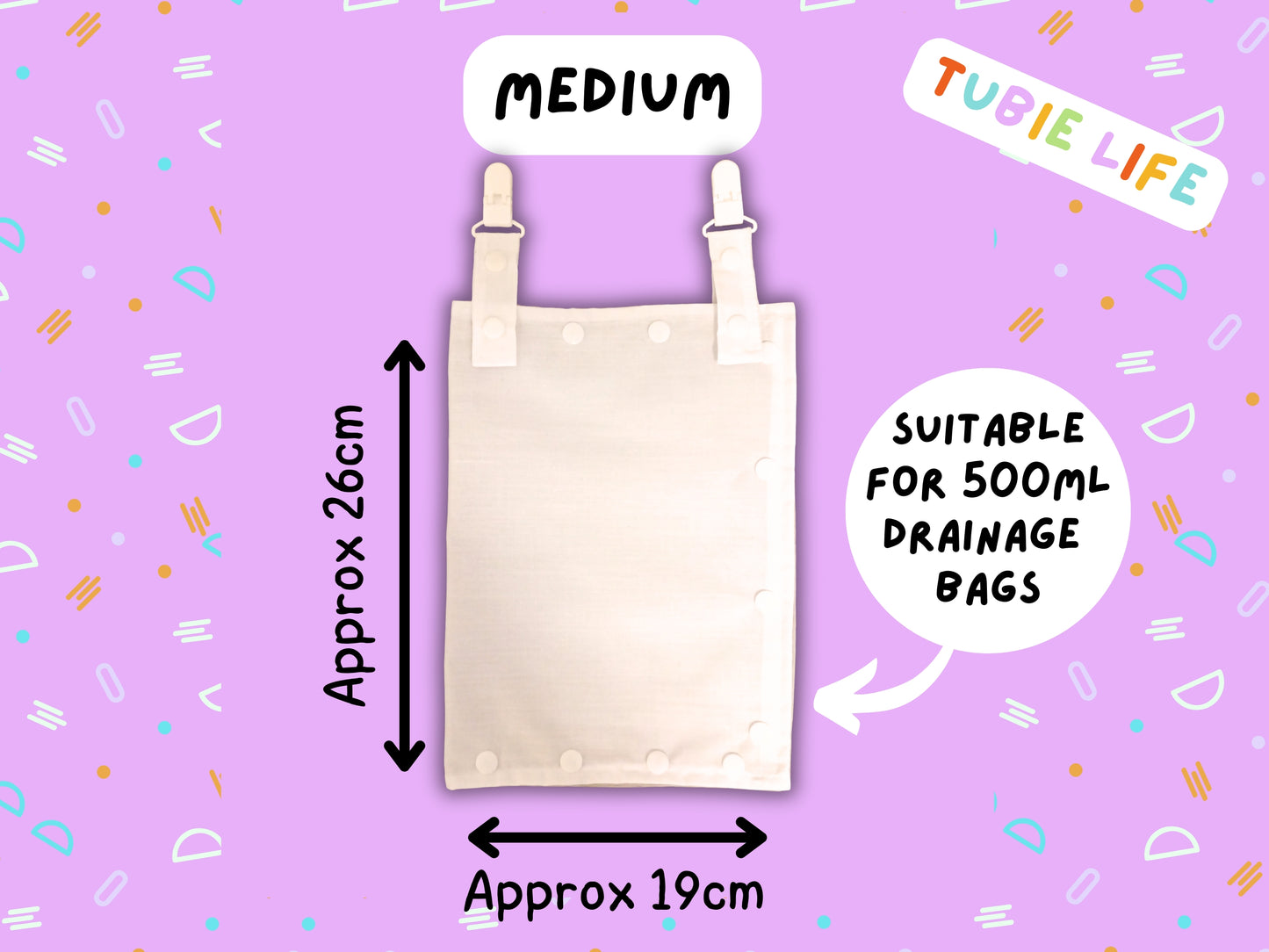 Drainage Bag Cover Tubie Life Catheter cover black and white pattern