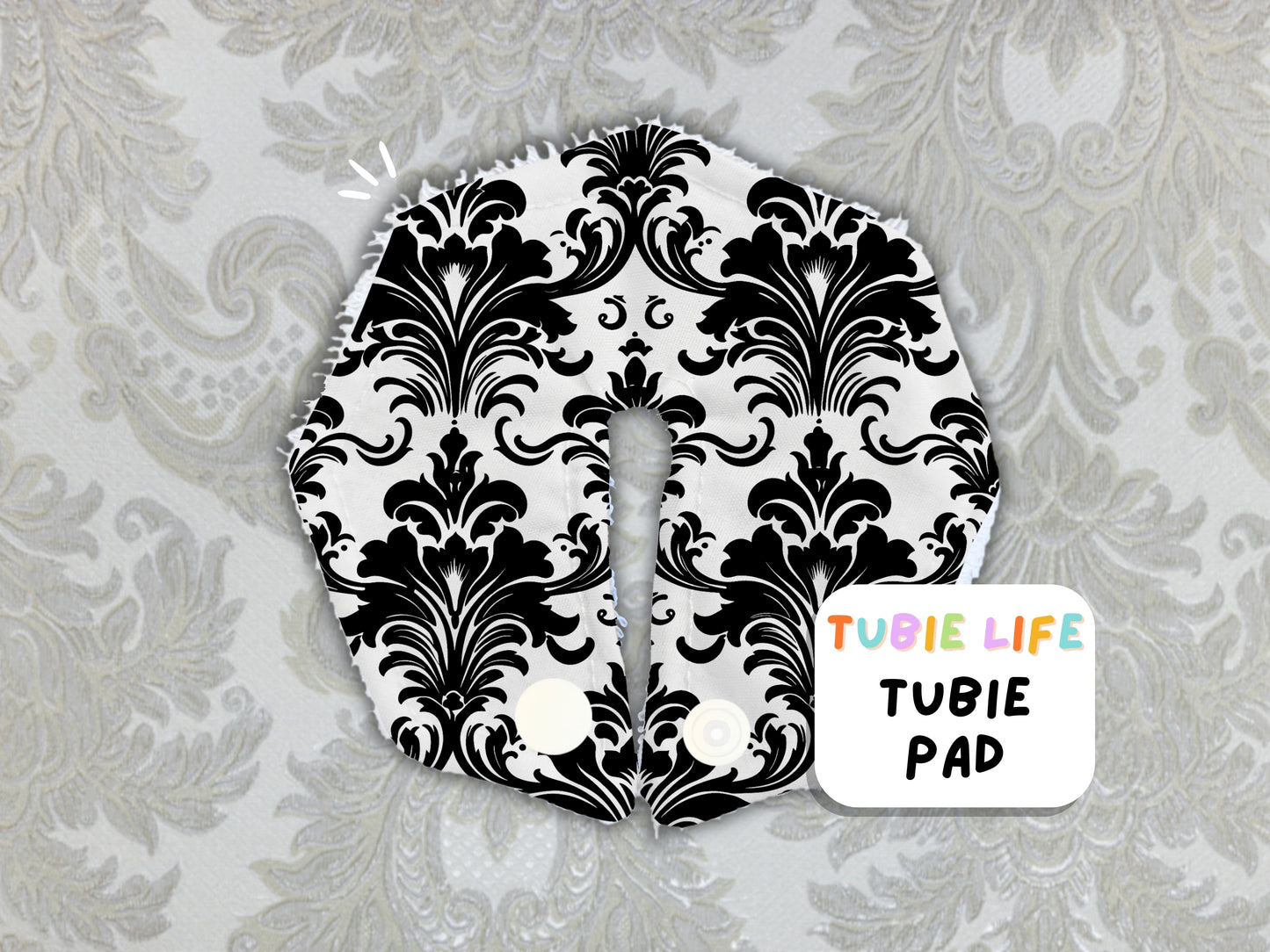 Tubie Pad Tubie Life G Tube Pad black and white pattern