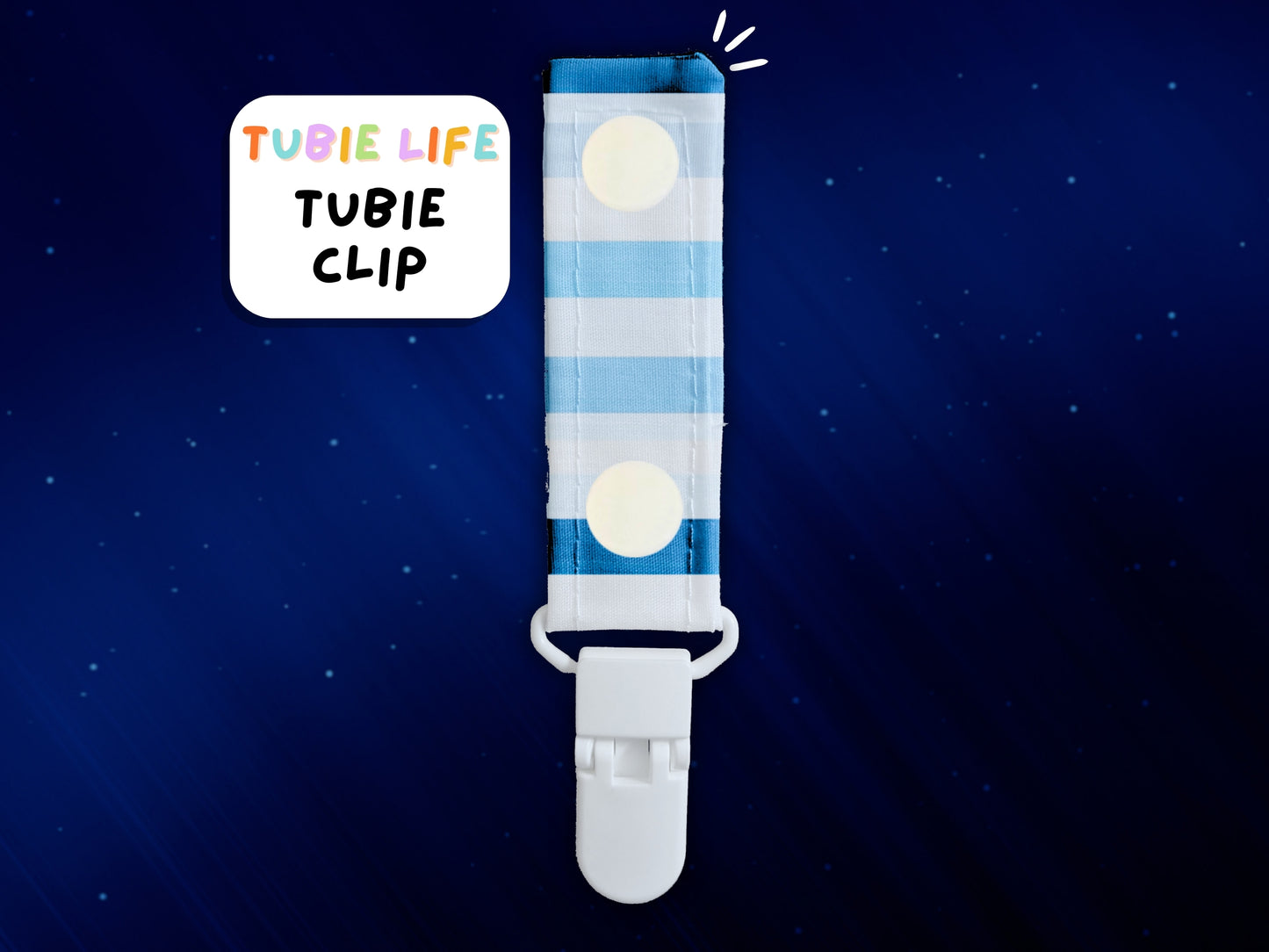 Tubie Clip Tubie Life Line Clip blue lines