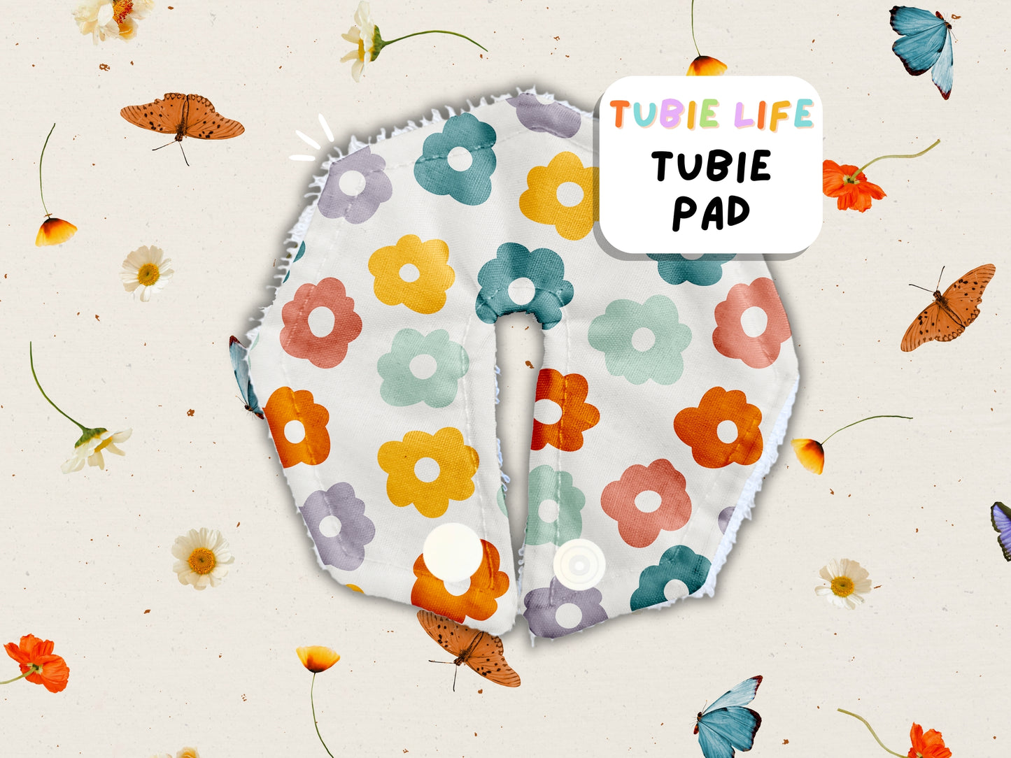 Tubie Pad Tubie Life G Tube Pad colourful flowers