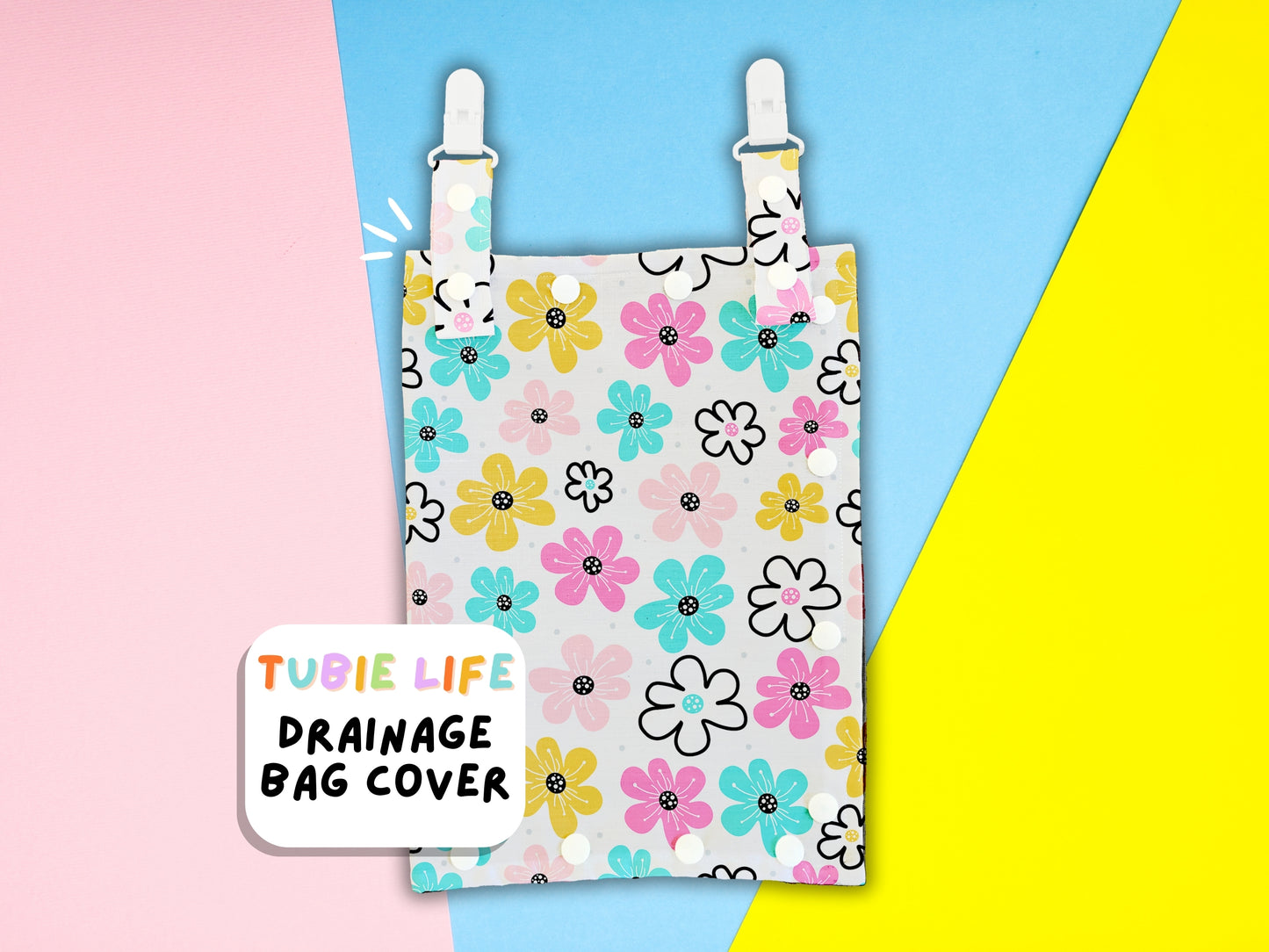 Drainage Bag Cover Tubie Life Catheter cover pastel flowers