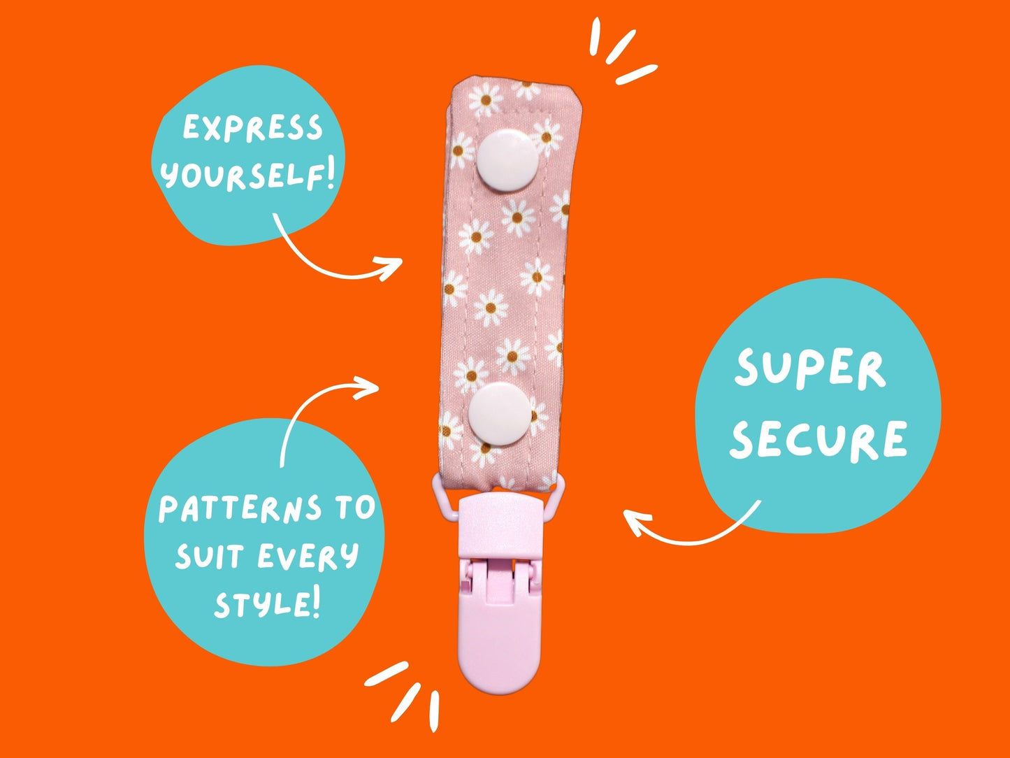 Tubie Clip SOFT DAISY TUBIE Clip Tubie Life Line Clip