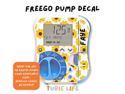 Feeding Pump Sticker Tubie Life for Fresenius Amika, Abbott Freego, Nutrica Infinity and Infinity 3 - sunflower