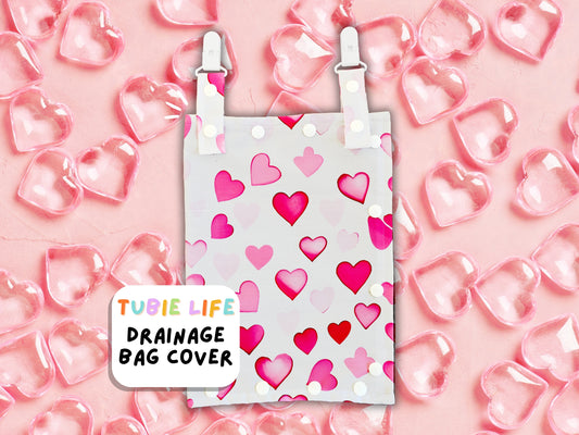 Drainage Bag Cover Tubie Life Catheter cover pink hearts