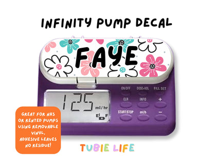 Feeding Pump Sticker Tubie Life for Fresenius Amika, Abbott Freego, Nutrica Infinity and Infinity 3 - Pastel Flower