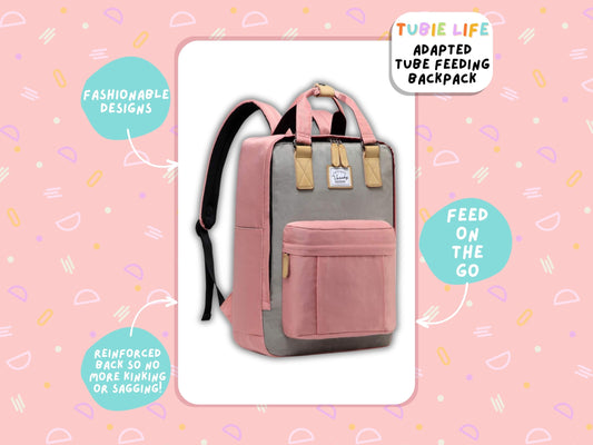 Pink and Grey Tubie Life Adapted Backpack Box