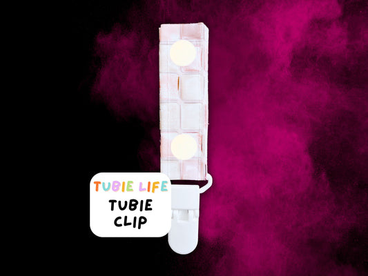 Tubie Clip Tubie Life Line Clip pale pink squares