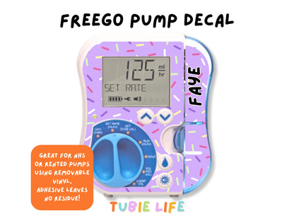 Feeding Pump Sticker Tubie Life for Fresenius Amika, Abbott Freego, Nutrica Infinity and Infinity 3 - purple sprinkle