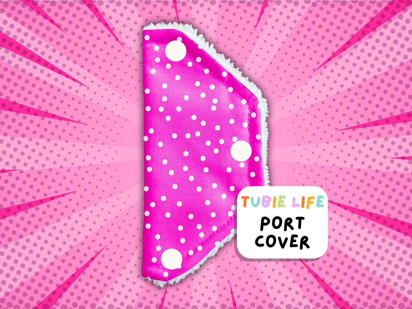 Port Cover Tubie Life Tubie Cover connector cover Pink polka