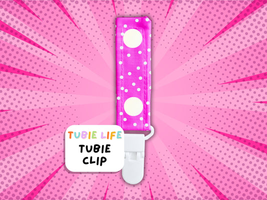 Tubie Clip Tubie Life Line Clip pink polka