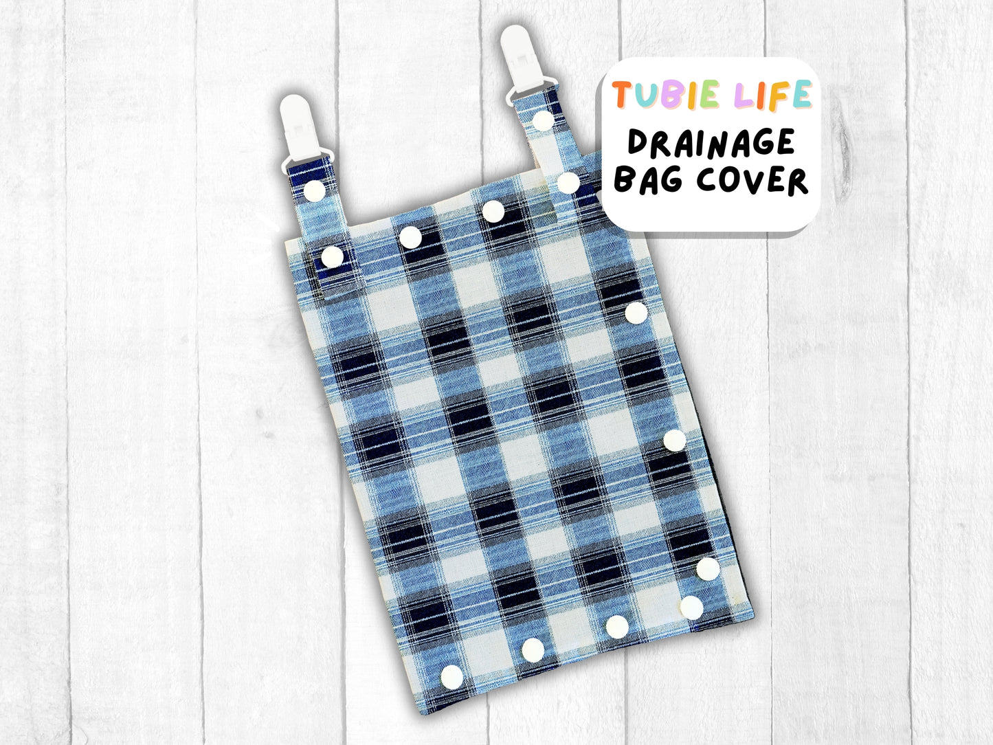 Drainage Bag Cover Tubie Life Catheter cover blue plaid