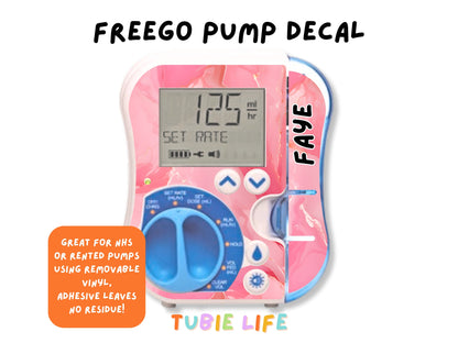 Feeding Pump Sticker Tubie Life for Fresenius Amika, Abbott Freego, Nutrica Infinity and Infinity 3 - Pink Marble