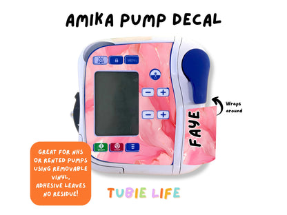 Feeding Pump Sticker Tubie Life for Fresenius Amika, Abbott Freego, Nutrica Infinity and Infinity 3 - Pink Marble