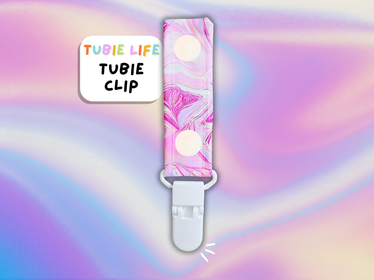 Tubie Clip Tubie Life Line Clip pink swirl