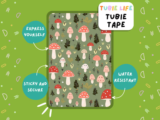 TUBIE TAPE Tubie Life mushroom ng tube tape for feeding tubes and other tubing Full Sheet
