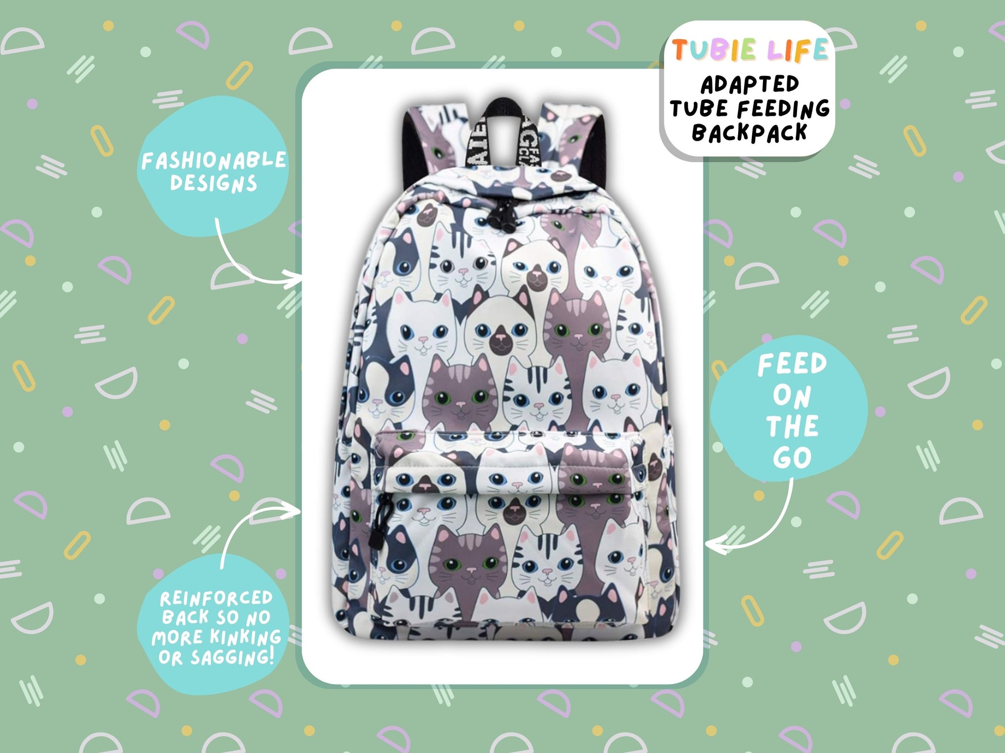 Cats Tubie Life Adapted Backpack Pattern