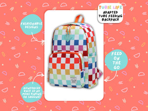 Rainbow Checker Tubie Life Adapted Backpack Classic