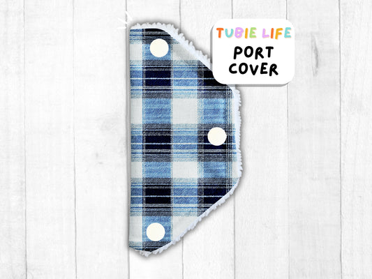 Port Cover Tubie Life Tubie Cover connector cover blue plaid