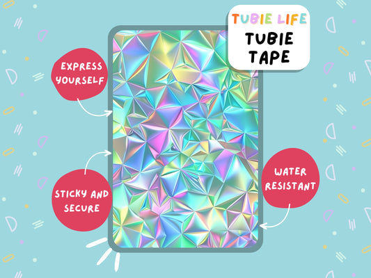 TUBIE TAPE Tubie Life holographic effect ng tube tape for feeding tubes and other tubing Full Sheet