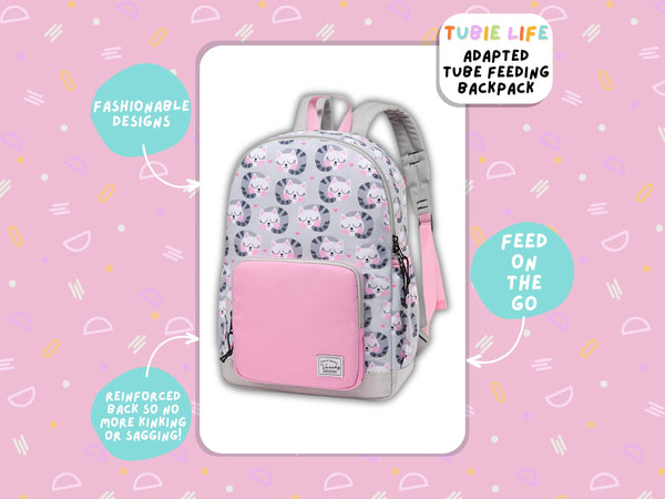 Pink Cats Tubie Life Adapted Backpack Large Kids