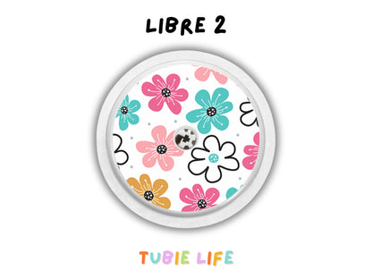 Diabetes Device Decals stickers for Libre 2, Dexcom G6, Medtronic minimed, omnipod, t-slim, Libre 3 pastel flowers