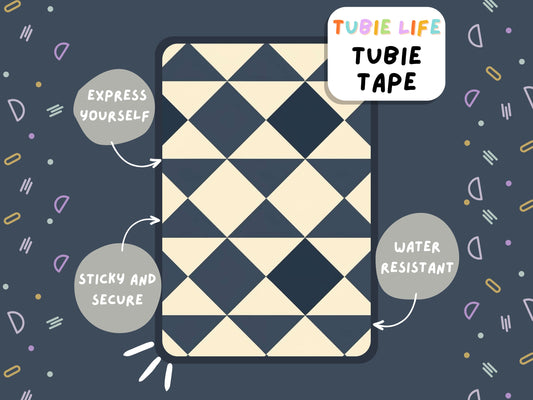 TUBIE TAPE Tubie Life grey triangles ng tube tape for feeding tubes and other tubing Full Sheet