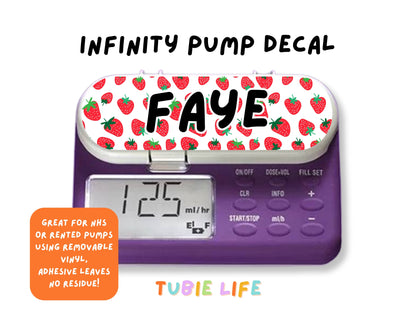 Feeding Pump Sticker Tubie Life for Fresenius Amika, Abbott Freego, Nutrica Infinity and Infinity 3 - Strawberry