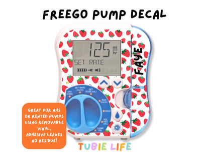 Feeding Pump Sticker Tubie Life for Fresenius Amika, Abbott Freego, Nutrica Infinity and Infinity 3 - Strawberry