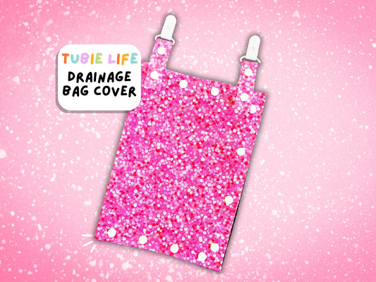 Drainage Bag Cover Tubie Life Catheter cover pink glitter effect