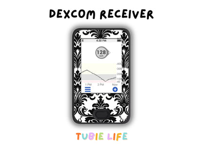 Diabetes Device Decals stickers for Libre 2, Dexcom G6, Medtronic minimed, omnipod, t-slim, Libre 3 black and white pattern