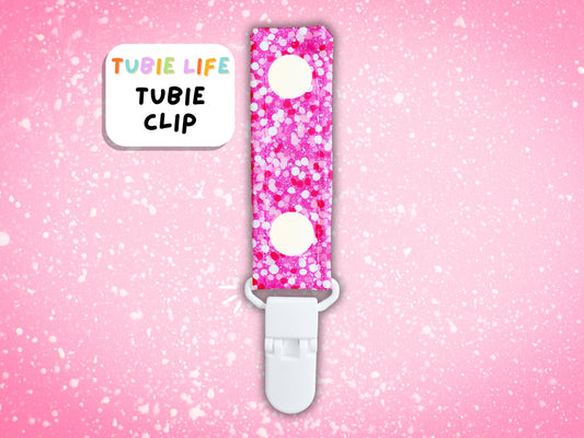 Tubie Clip Tubie Life Line Clip pink glitter effect