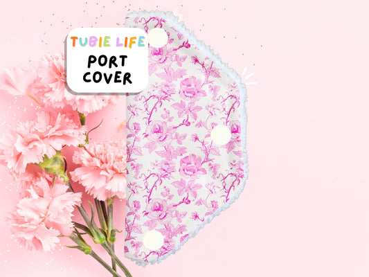 Port Cover Tubie Life Tubie Cover connector cover Pink floral