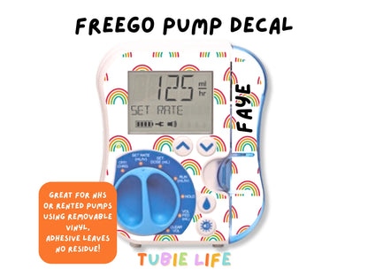 Feeding Pump Sticker Tubie Life for Fresenius Amika, Abbott Freego, Nutrica Infinity and Infinity 3 - rainbow