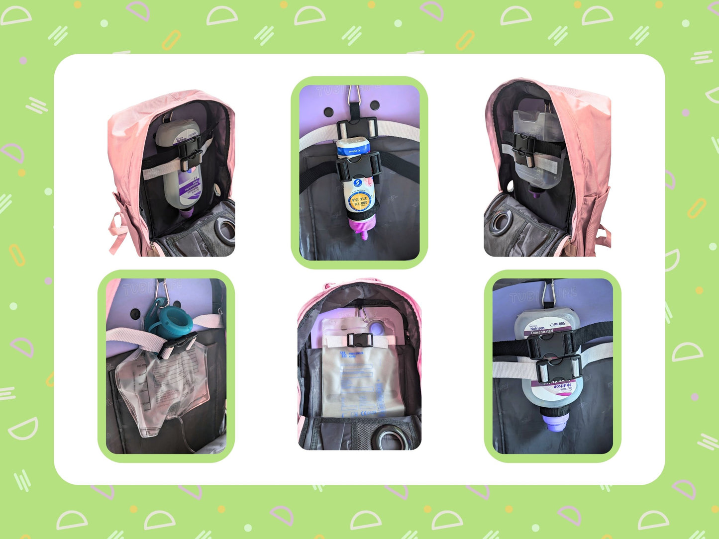 Mini Pistachio Tubie Life Adapted Backpack Essentials