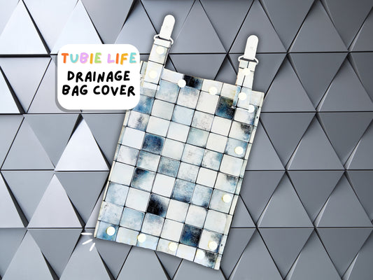 Drainage Bag Cover Tubie Life Catheter cover silver squares