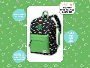 Green Pocket Dino Tubie Life Adapted Backpack Large Kids