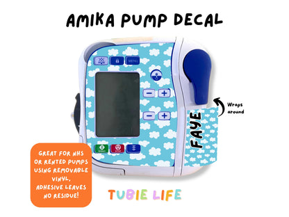 Feeding Pump Sticker Tubie Life for Fresenius Amika, Abbott Freego, Nutrica Infinity and Infinity 3 - Blue clouds