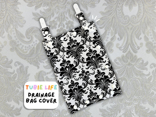 Drainage Bag Cover Tubie Life Catheter cover black and white pattern