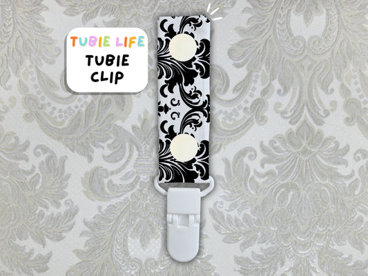 Tubie Clip Tubie Life Line Clip Black and white pattern