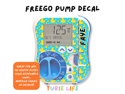 Feeding Pump Sticker Tubie Life for Fresenius Amika, Abbott Freego, Nutrica Infinity and Infinity 3 - Blue Duck